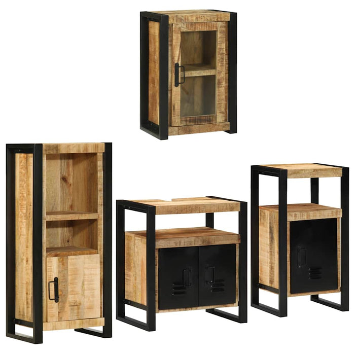 Set de mobilier pentru baie 4 buc. Maro 55 x 35 x 60 cm WALTI