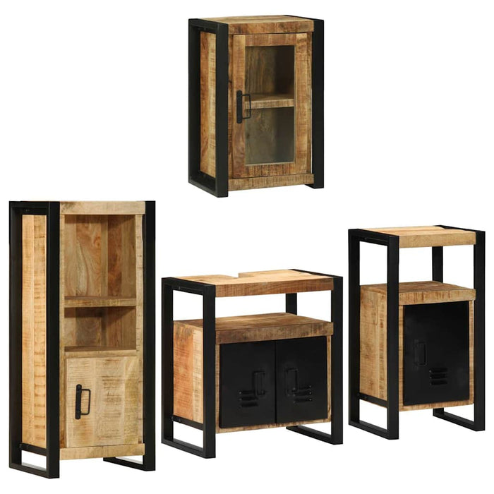Set de mobilier pentru baie 4 buc. Maro 55 x 35 x 60 cm WALTI