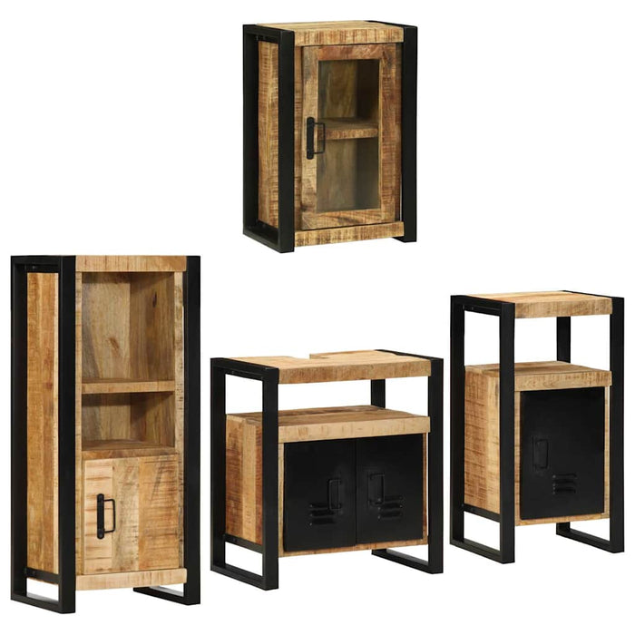 Set de mobilier pentru baie 4 buc. Maro 55 x 35 x 60 cm WALTI