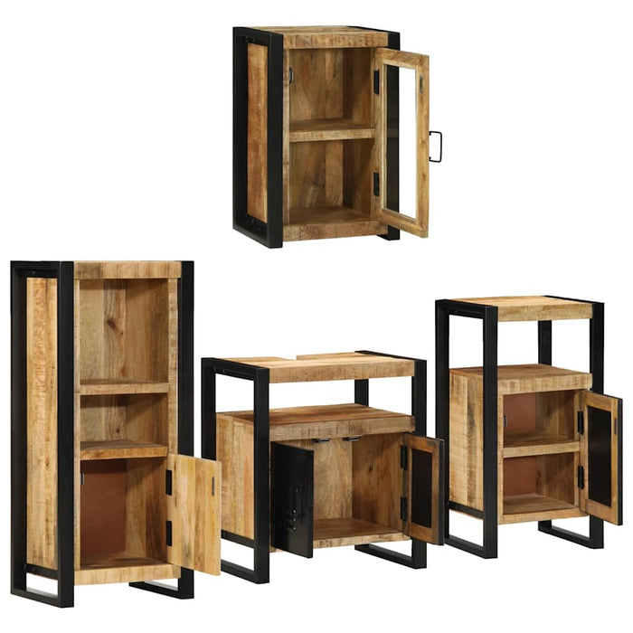 Set de mobilier pentru baie 4 buc. Maro 55 x 35 x 60 cm WALTI