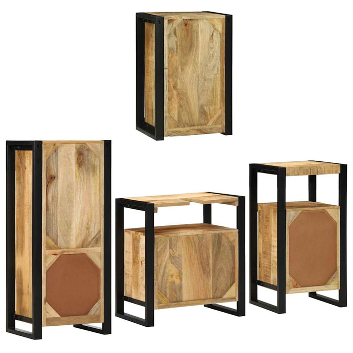 Set de mobilier pentru baie 4 buc. Maro 55 x 35 x 60 cm WALTI