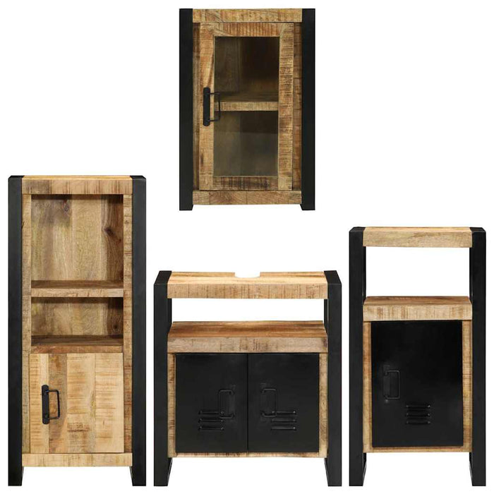 Set de mobilier pentru baie 4 buc. Maro 55 x 35 x 60 cm WALTI