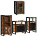 Set de mobilier pentru baie cu ușă 4 pcs Lemn recuperat solid - WALTI WALTI