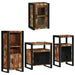 Set de mobilier pentru baie cu ușă 4 pcs Lemn recuperat solid - WALTI WALTI