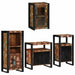 Set de mobilier pentru baie cu ușă 4 pcs Lemn recuperat solid - WALTI WALTI