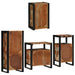 Set de mobilier pentru baie cu ușă 4 pcs Lemn recuperat solid - WALTI WALTI