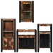 Set de mobilier pentru baie cu ușă 4 pcs Lemn recuperat solid - WALTI WALTI