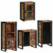 Set de mobilier pentru baie cu ușă 4 pcs Lemn recuperat solid - WALTI WALTI