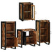 Set de mobilier pentru baie cu ușă 4 pcs Lemn recuperat solid - WALTI WALTI