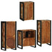 Set de mobilier pentru baie cu ușă 4 pcs Lemn recuperat solid - WALTI WALTI