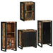 Set de mobilier pentru baie cu ușă 4 pcs Lemn recuperat solid - WALTI WALTI