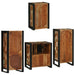 Set de mobilier pentru baie cu ușă 4 pcs Lemn recuperat solid - WALTI WALTI