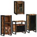 Set de mobilier pentru baie cu ușă 4 pcs Lemn recuperat solid - WALTI WALTI
