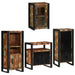Set de mobilier pentru baie cu ușă 4 pcs Lemn recuperat solid - WALTI WALTI