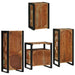 Set de mobilier pentru baie cu ușă 4 pcs Lemn recuperat solid - WALTI WALTI