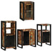 Set de mobilier pentru baie cu ușă 4 pcs Lemn recuperat solid - WALTI WALTI