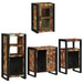 Set de mobilier pentru baie cu ușă 4 pcs Lemn recuperat solid - WALTI WALTI