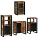 Set de mobilier pentru baie cu ușă 4 pcs Lemn recuperat solid - WALTI WALTI