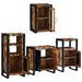 Set de mobilier pentru baie cu ușă 4 pcs Lemn recuperat solid - WALTI WALTI