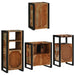 Set de mobilier pentru baie cu ușă 4 pcs Lemn recuperat solid - WALTI WALTI