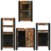 Set de mobilier pentru baie cu ușă 4 pcs Lemn recuperat solid - WALTI WALTI