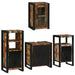 Set de mobilier pentru baie cu ușă 4 pcs Lemn recuperat solid - WALTI WALTI