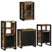 Set de mobilier pentru baie cu ușă 4 pcs Lemn recuperat solid - WALTI WALTI