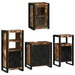 Set de mobilier pentru baie cu ușă 4 pcs Lemn recuperat solid - WALTI WALTI