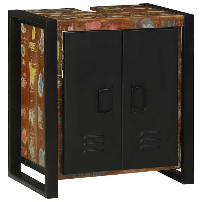 Set de mobilier pentru baie cu ușă 4 pcs Lemn recuperat solid - WALTI WALTI