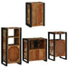 Set de mobilier pentru baie cu ușă 4 pcs Lemn recuperat solid - WALTI WALTI
