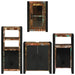 Set de mobilier pentru baie cu ușă 4 pcs Lemn recuperat solid - WALTI WALTI
