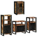 Set de mobilier pentru baie cu ușă 4 pcs Lemn recuperat solid - WALTI WALTI