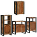 Set de mobilier pentru baie cu ușă 4 pcs Lemn recuperat solid - WALTI WALTI