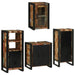 Set de mobilier pentru baie cu ușă 4 pcs Lemn recuperat solid - WALTI WALTI