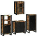 Set de mobilier pentru baie cu ușă 4 pcs Lemn recuperat solid - WALTI WALTI