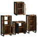 Set de mobilier pentru baie cu ușă 4 pcs Lemn recuperat solid - WALTI WALTI