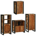 Set de mobilier pentru baie cu ușă 4 pcs Lemn recuperat solid - WALTI WALTI