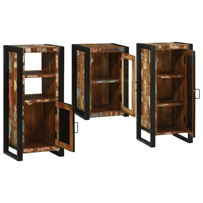 Set de mobilier pentru baie cu ușă 3 pcs Lemn recuperat solid - WALTI WALTI