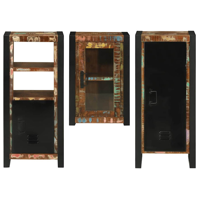 Set de mobilier pentru baie cu ușă 3 pcs Lemn recuperat solid - WALTI WALTI