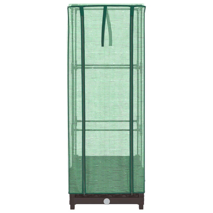 Strat înălțat cu husă de seră, aspect ratan, 40x40x123 cm - WALTI WALTI