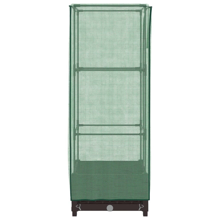 Strat înălțat cu husă de seră, aspect ratan, 40x40x123 cm - WALTI WALTI