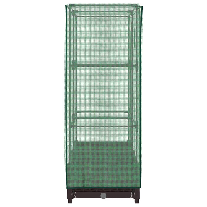 Strat înălțat cu husă de seră, aspect ratan, 80x40x123 cm - WALTI WALTI