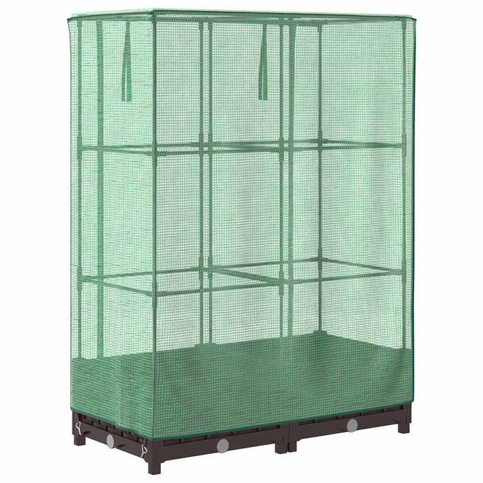 Strat înălțat cu husă de seră, aspect ratan, 80x40x123 cm - WALTI WALTI