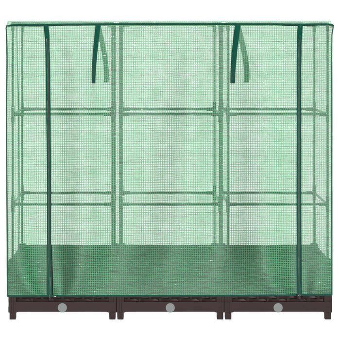 Strat înălțat cu husă de seră, aspect ratan, 120x40x123 cm - WALTI WALTI