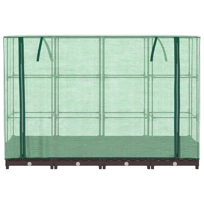 Strat înălțat cu husă de seră, aspect ratan, 160x40x123 cm - WALTI WALTI