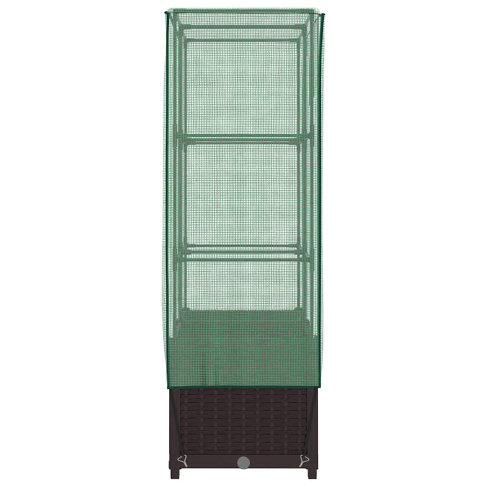 Strat înălțat cu husă de seră, aspect ratan, 80x40x138 cm - WALTI WALTI