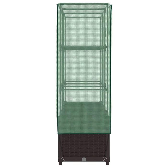 Strat înălțat cu husă de seră, aspect ratan, 120x40x138 cm - WALTI WALTI