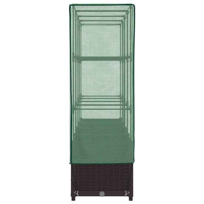 Strat înălțat cu husă de seră, aspect ratan, 160x40x138 cm - WALTI WALTI