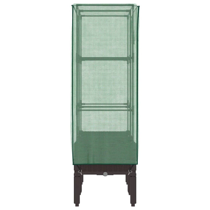 Strat înălțat cu husă de seră, aspect ratan, 80x40x140 cm - WALTI WALTI