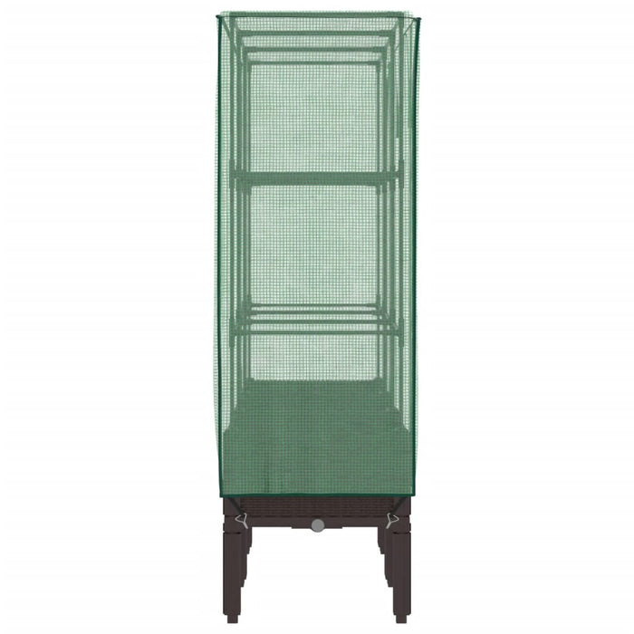 Strat înălțat cu husă de seră, aspect ratan, 120x40x140 cm - WALTI WALTI